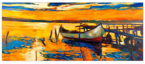 Kép - Hajó naplementekor (120x50 cm)