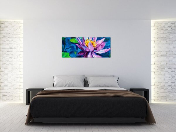 Egy vízi liliom képe a vízen (120x50 cm)