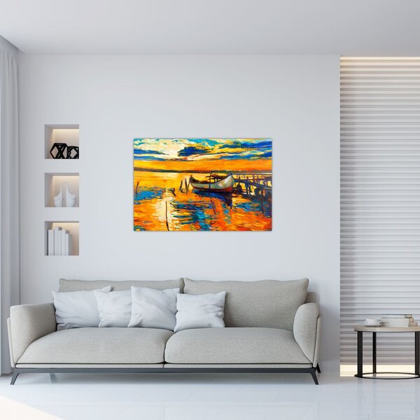 Kép - Hajó naplementekor (90x60 cm)