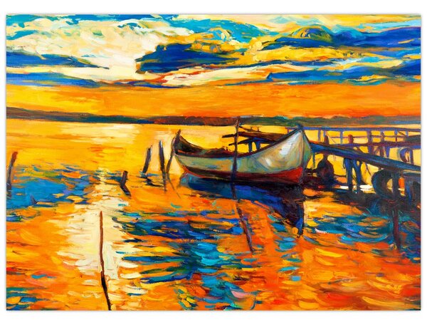 Kép - Hajó naplementekor (70x50 cm)