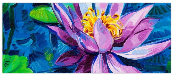 Egy vízi liliom képe a vízen (120x50 cm)