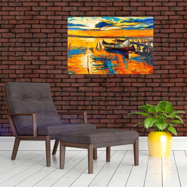 Kép - Hajó naplementekor (90x60 cm)