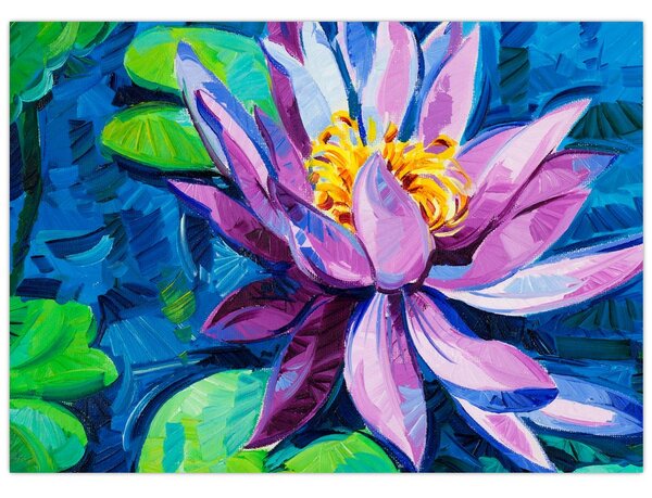 Egy vízi liliom képe a vízen (70x50 cm)