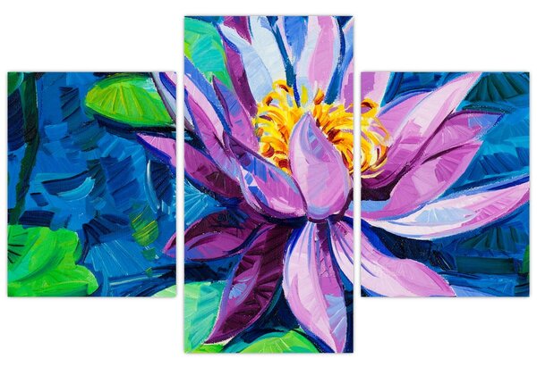 Egy vízi liliom képe a vízen (90x60 cm)
