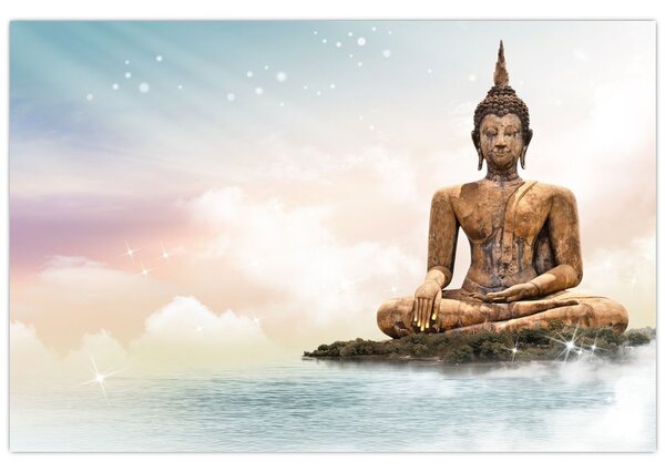 Kép - Buddha vigyáz a földre (90x60 cm)
