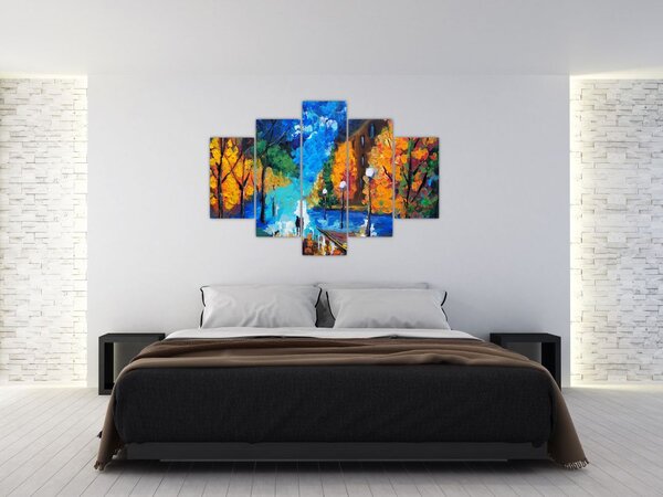 Kép - szerelmesek, pointillizmus (150x105 cm)