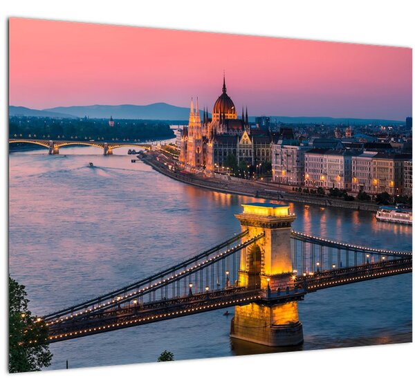 Kép - panoráma a városra, Budapest, Magyarország (70x50 cm)