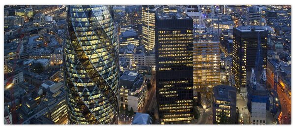 Kép - London esti panorámája (120x50 cm)