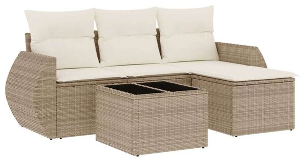 VidaXL Polyrattan Kerti Ülőgarnitúra - 5 részes - Bézs