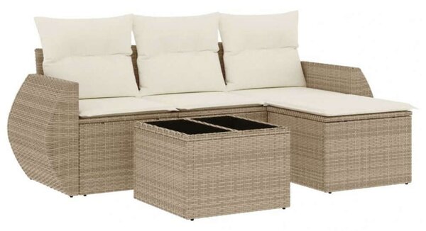 VidaXL Polyrattan Kerti Ülőgarnitúra - 5 részes - Bézs