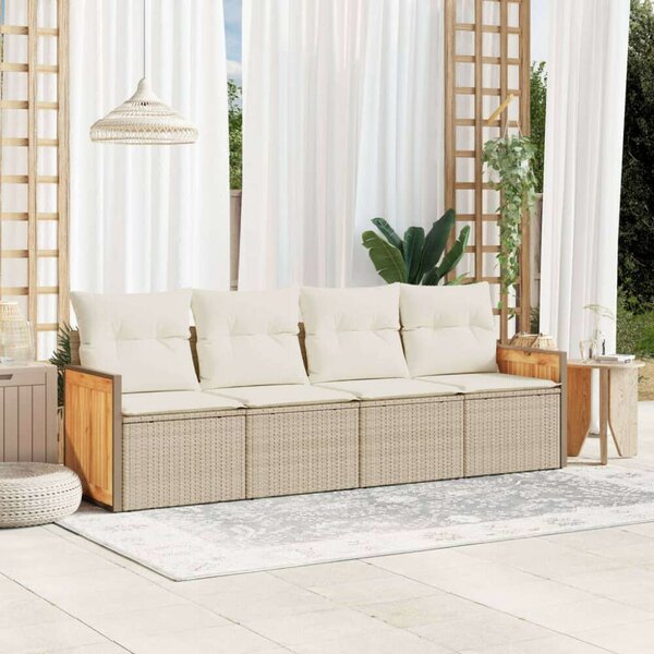 VidaXL Polyrattan Kerti Ülőgarnitúra - 4 részes - Bézs