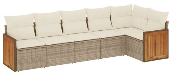 VidaXL Polyrattan Kerti Ülőgarnitúra - 6 részes - Bézs