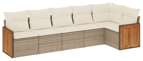 VidaXL Polyrattan Kerti Ülőgarnitúra - 6 részes - Bézs