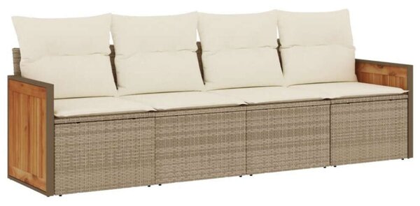 VidaXL Polyrattan Kerti Ülőgarnitúra - 4 részes - Bézs