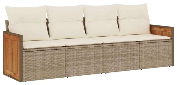 VidaXL Polyrattan Kerti Ülőgarnitúra - 4 részes - Bézs