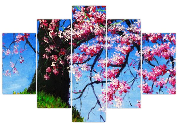 Kép festett cseresznyevirágok (150x105 cm)