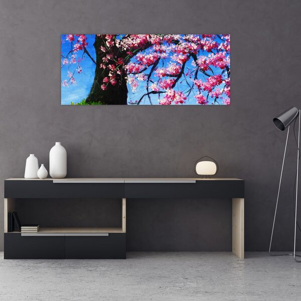 Kép festett cseresznyevirágok (120x50 cm)