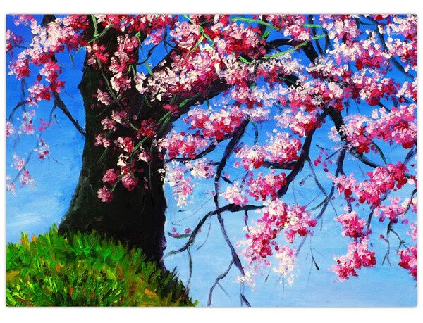 Kép festett cseresznyevirágok (70x50 cm)