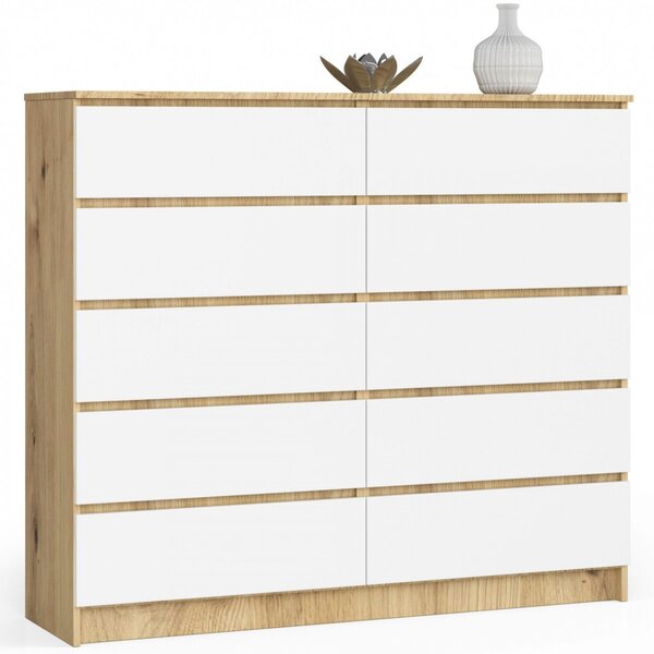 Komód K120 10SZ – artisan tölgy/fehér