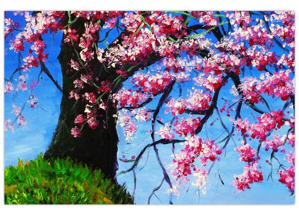 Kép festett cseresznyevirágok (90x60 cm)