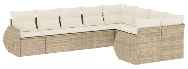 VidaXL Polyrattan Kerti Ülőgarnitúra - 9 részes - Bézs