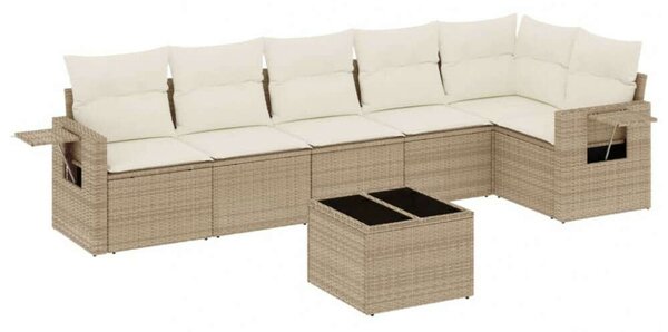 VidaXL Polyrattan Kerti Ülőgarnitúra - 7 részes - Bézs