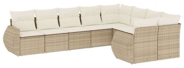 VidaXL Polyrattan Kerti Ülőgarnitúra - 9 részes - Bézs
