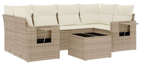 VidaXL Polyrattan Kerti Ülőgarnitúra - 7 részes - Bézs