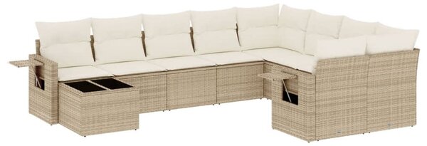 VidaXL Polyrattan Kerti Ülőgarnitúra - 10 részes - Bézs