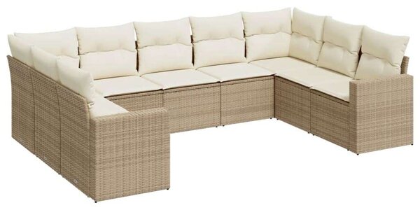 VidaXL Polyrattan Kerti Ülőgarnitúra - 9 részes - Bézs