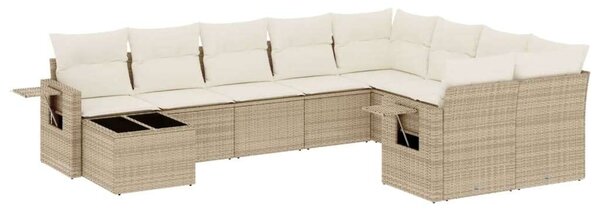 VidaXL Polyrattan Kerti Ülőgarnitúra - 10 részes - Bézs
