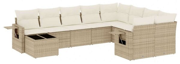VidaXL Polyrattan Kerti Ülőgarnitúra - 10 részes - Bézs