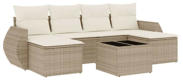 VidaXL Polyrattan Kerti Ülőgarnitúra - 7 részes - Bézs