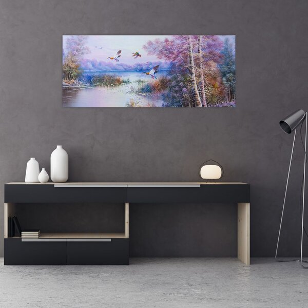 Kép - ősz jön, olajfestmény (120x50 cm)