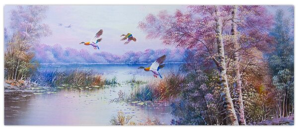 Kép - ősz jön, olajfestmény (120x50 cm)