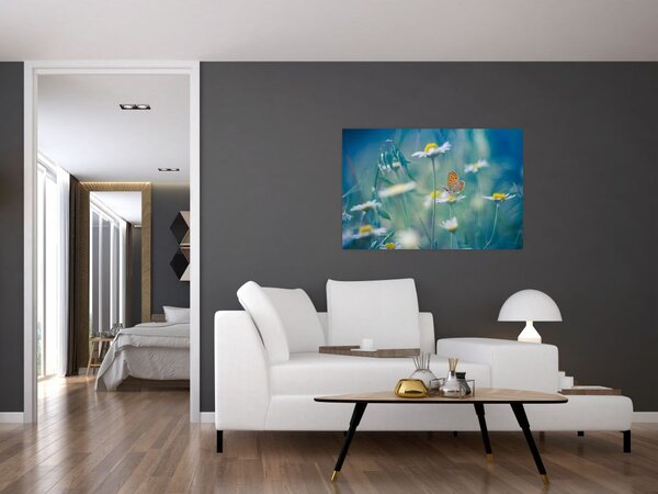 Kép - pillangó a százszorszépen (90x60 cm)