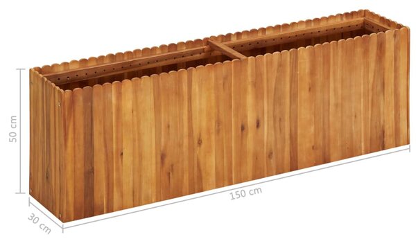 Tömör akácfa kerti magaságyás 150 x 30 x 50 cm