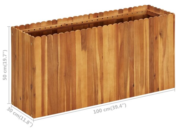 Tömör akácfa kerti magaságyás 100 x 30 x 50 cm