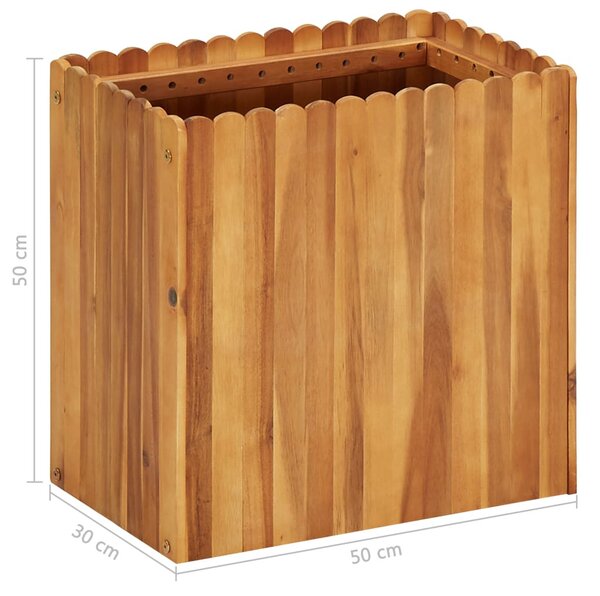 Tömör akácfa kerti magaságyás 50 x 30 x 50 cm