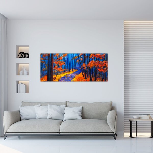 Egy őszi erdő képe (120x50 cm)