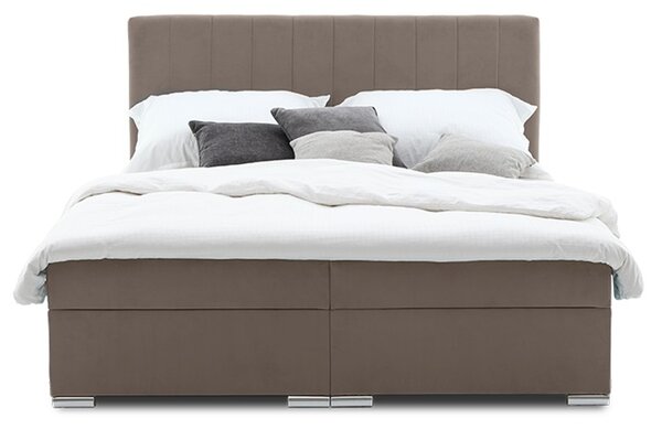 GRENLAND kárpitozott ágy rugós matraccal 160x200 cm Világosszürke