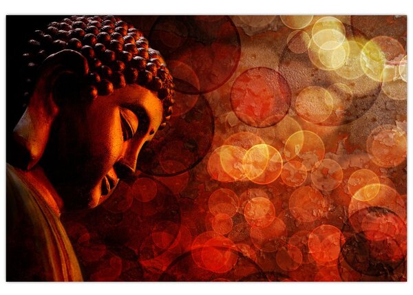 Kép - Buddha piros tónusokkal (90x60 cm)