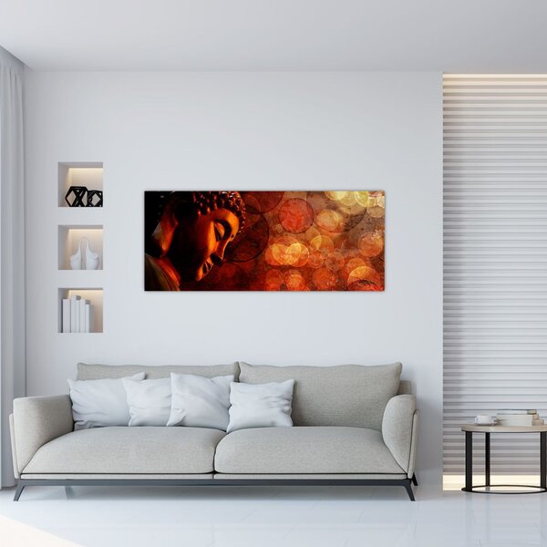 Kép - Buddha piros tónusokkal (120x50 cm)