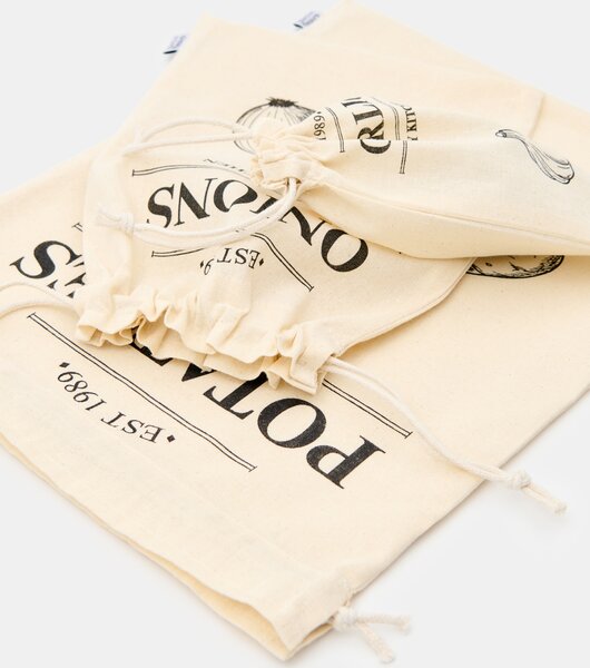 Sinsay - Textil élelmiszer tasak készlet 3 pack - krémszínű