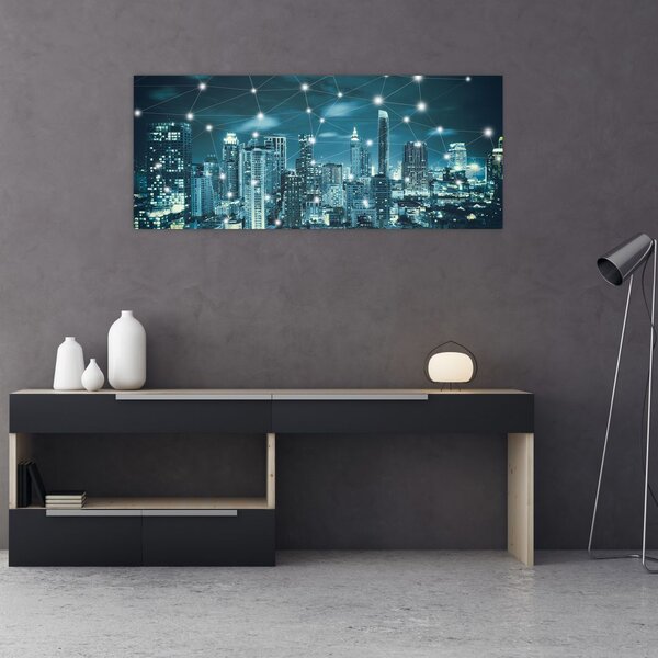 Egy ragyogó metropolisz képe (120x50 cm)
