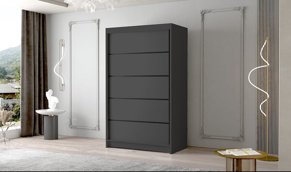 FADO IV nagy ruhásszekrény 120 cm Fehér/Fekete