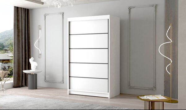 FADO IV nagy ruhásszekrény 120 cm Fehér/Fekete