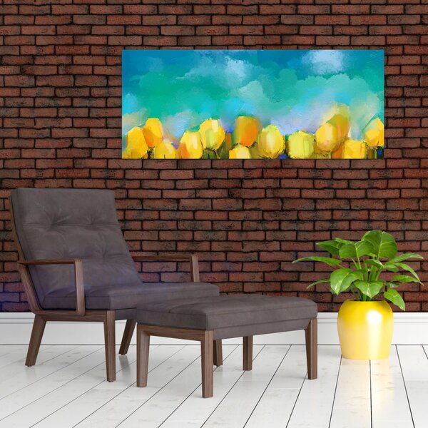 Sárga tulipán képe (120x50 cm)