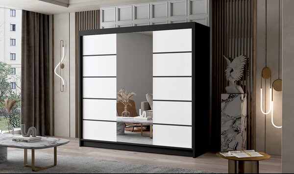 PALERMO VI nagy ruhásszekrény 200 cm Fehér