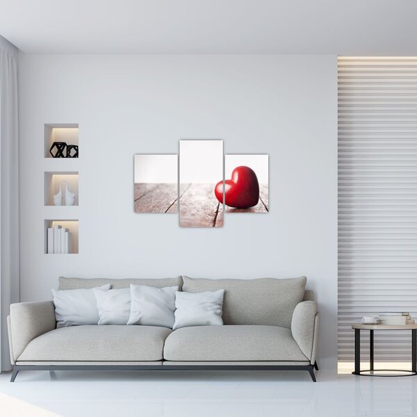 Egy fából készült szív képe (90x60 cm)